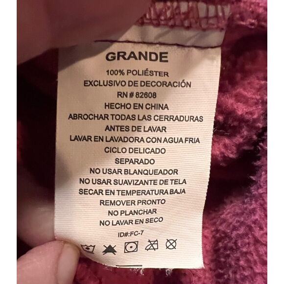 Free Country Womens Fleece Jacket Pink Waist Length Full Zip Hooded Pockets L - Picture 8 of 10